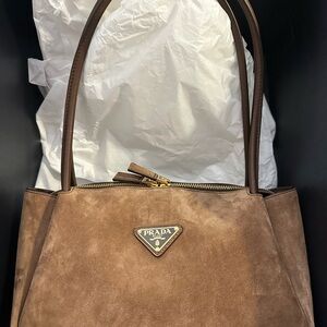 Prada Brown Suede Women's Bag